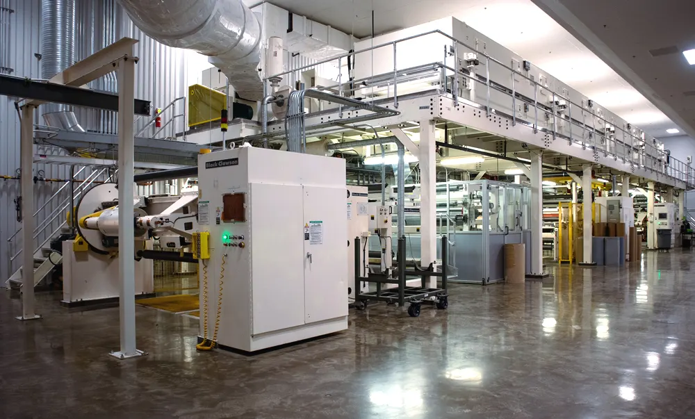 Verico's 65-inch roll-to-roll production coating line with overhead drying ovens